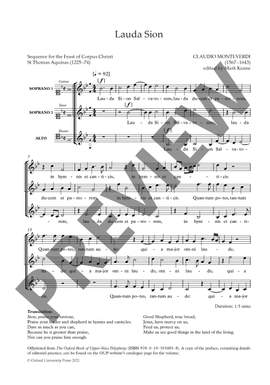 Monteverdi, Claudio: Lauda Sion