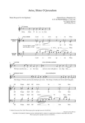 Palestrina, Giovanni da: Arise, Shine O Jerusalem/Behold the Lord, the ruler is come