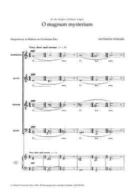 Powers, Anthony: O magnum mysterium