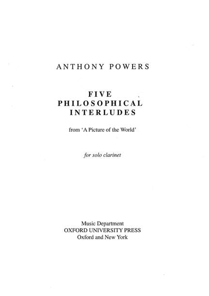 Powers, Anthony: Five Philosophical Interludes