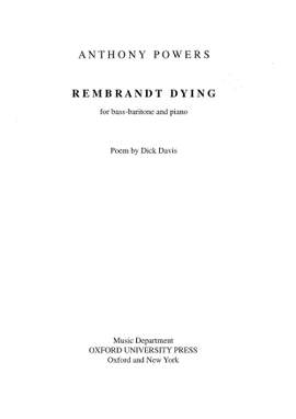 Powers, Anthony: Rembrandt Dying