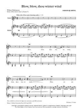 Quartel, Sarah: Blow, blow, thou winter wind