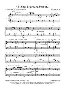 Rutter, John: All things bright and beautiful