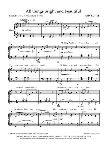 Rutter, John: All things bright and beautiful