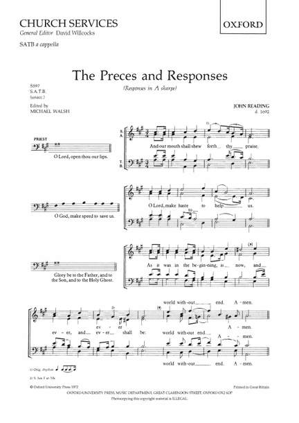 Reading, John: Preces and Responses