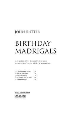 Rutter, John: Birthday Madrigals