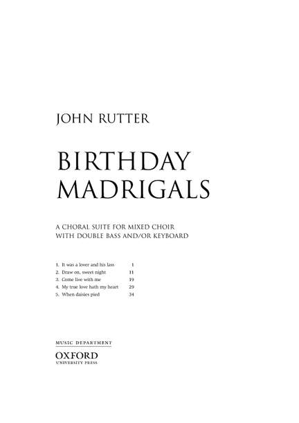 Rutter, John: Birthday Madrigals