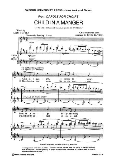 Rutter, John: Child in a manger