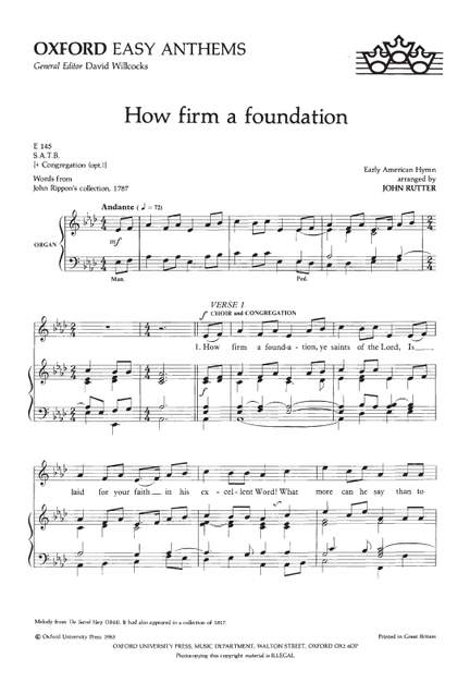 Rutter, John: How firm a foundation