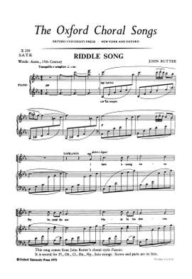 Rutter, John: Riddle Song