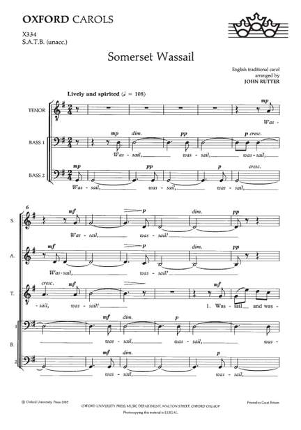 Rutter, John: Somerset Wassail