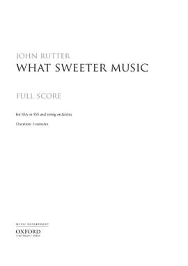 Rutter, John: What sweeter music