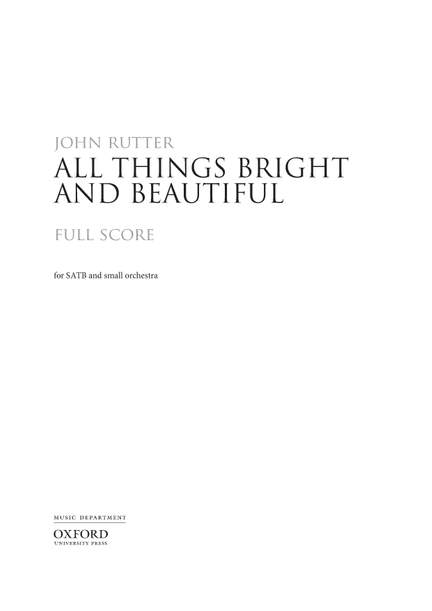 Rutter, John: All things bright and beautiful