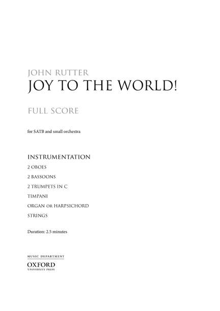 Rutter, John: Joy to the world!