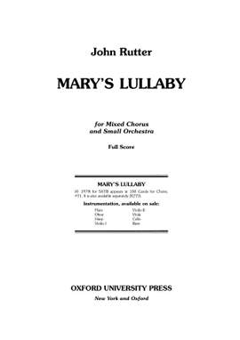 Rutter, John: Mary's Lullaby