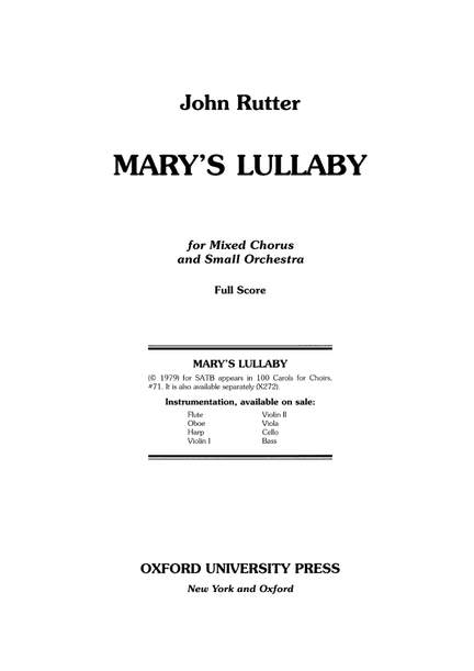 Rutter, John: Mary's Lullaby