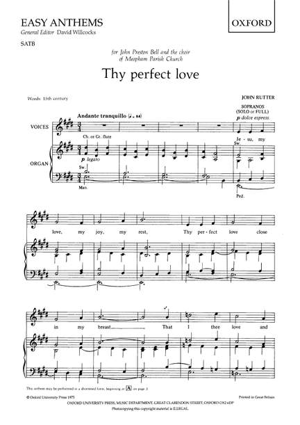 Rutter, John: Thy perfect love