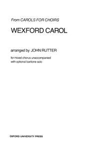Rutter, John: Wexford Carol