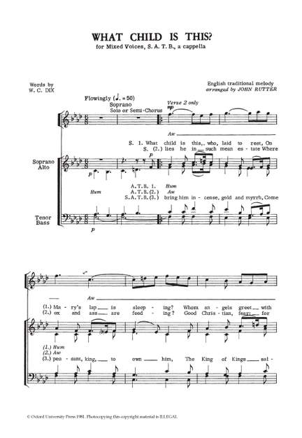 Rutter, John: What child is this?