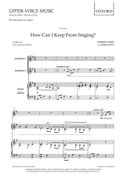 Scott, John: How can I keep from singing?