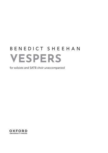 Sheehan, Benedict: Vespers
