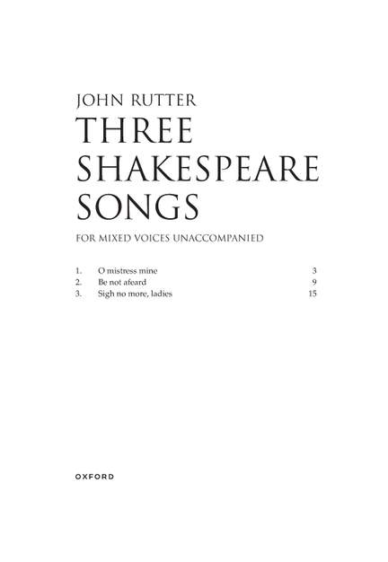 Rutter, John: Three Shakespeare Songs