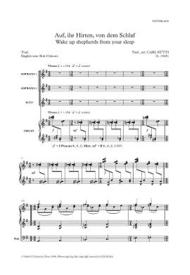 Rütti, Carl: Auf, ihr Hirten, von dem Schlaf (Wake up shepherds from your sleep)