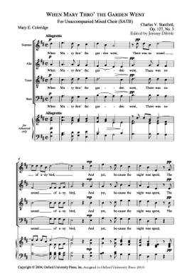 Stanford, Charles: When Mary thro' the garden went