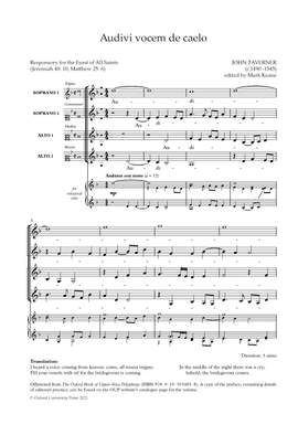 Taverner, John: Audivi vocem de caelo