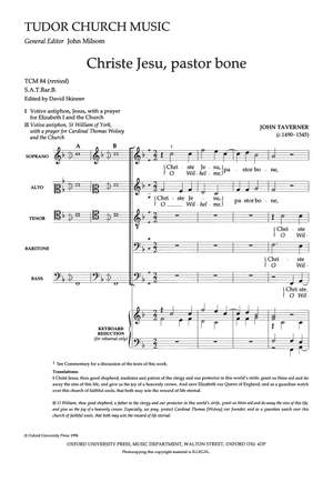 Taverner, John/Skinner, David: Christe Jesu, pastor bone