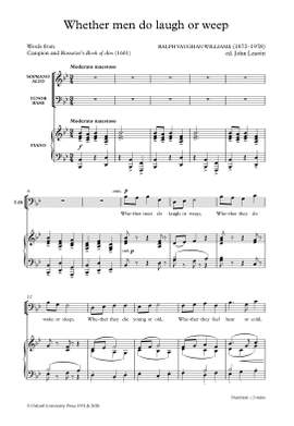 Vaughan Williams, Ralph/Leavitt, John: Whether men do laugh or weep