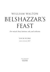 Walton, William/Bedford, Steuart: Belshazzar's Feast