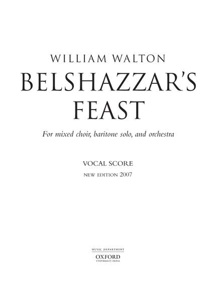 Walton, William/Bedford, Steuart: Belshazzar's Feast