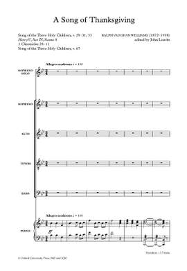 Vaughan Williams, Ralph/Leavitt, John: A Song of Thanksgiving