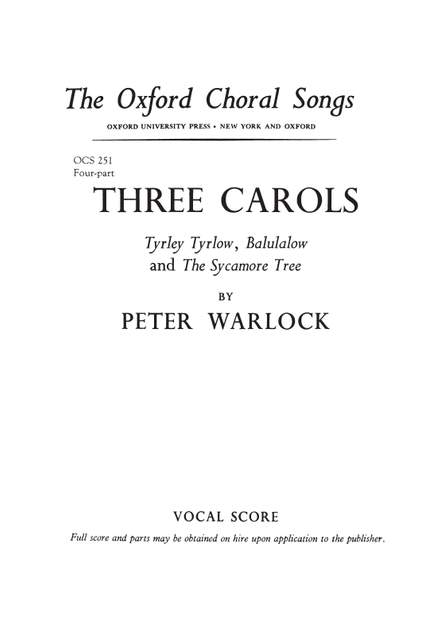 Warlock, Peter: Three Carols