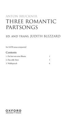 Bruckner, Anton: Three Romantic Partsongs