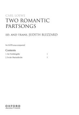 Loewe, Carl: Two Romantic Partsongs