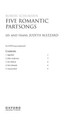 Schumann, Robert: Five Romantic Partsongs