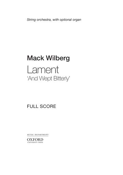 Wilberg, Mack: Lament