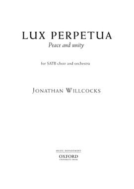 Willcocks, Jonathan: Lux perpetua