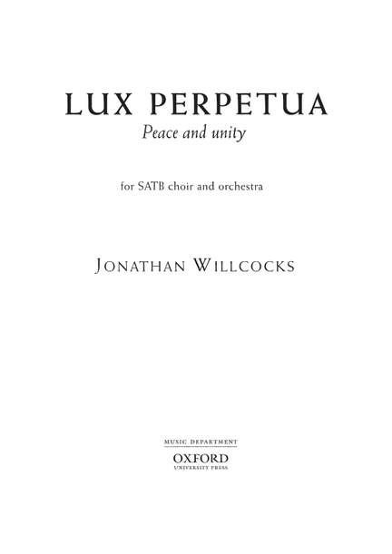 Willcocks, Jonathan: Lux perpetua