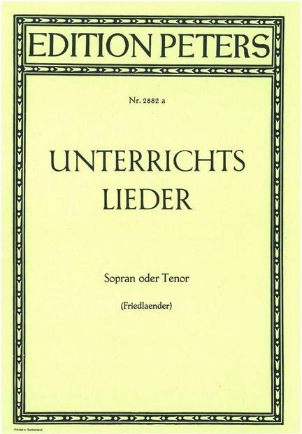 Unterrichtslieder für Sopran oder Tenor