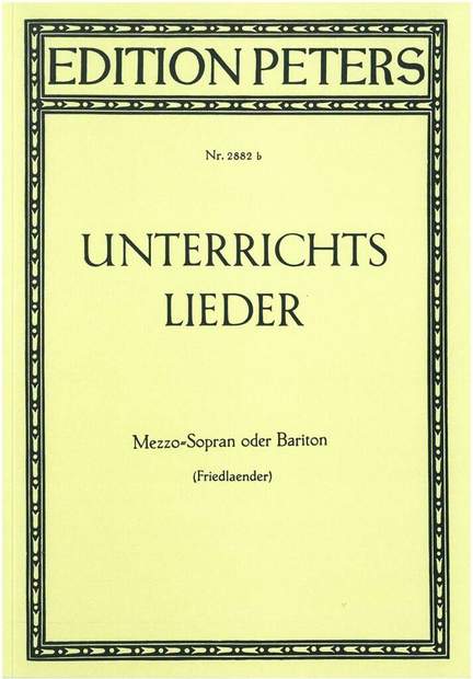 Unterrichtslieder Mezzosopran oder Bariton