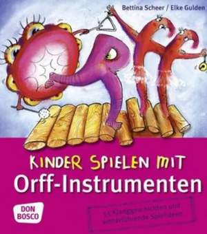 Kinder spielen mit Orff-Instrumenten