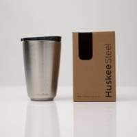 12oz HuskeeSteel Cup & Lid - Brushed steel