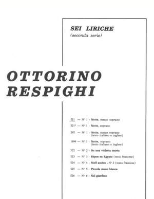 Respighi, O: Sei Liriche 1
