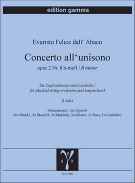 Dall'Abaco, E F: Concerto all’unisono B minor op. 2/8