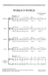 Collier, Jacob: World O World (Original version) - Digital Sheet Music