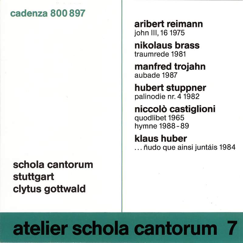 Schola Cantorum Stuttgart | Clytus Gottwald – Atelier Schola