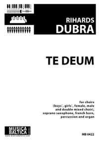 Rihards Dubra: Te Deum